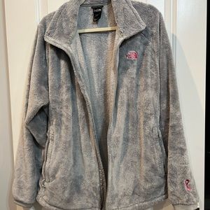 Grey/Pink North Face Osito jacket. Breast cancer awareness line. Sz xxxl
